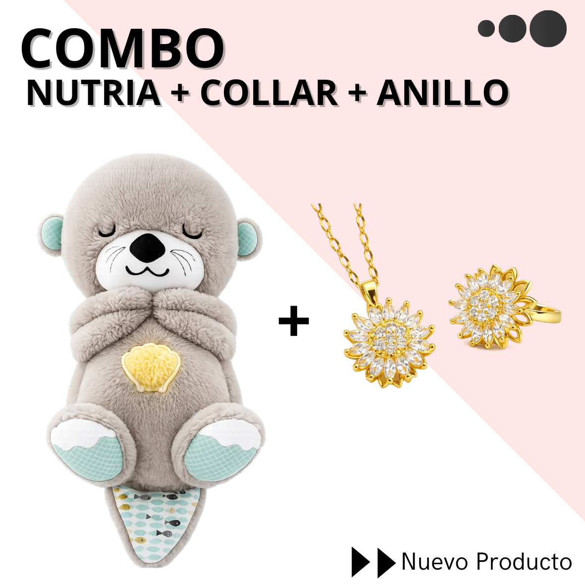 PELUCHE NUTRIA DORMILONA-Nutria Sensorial Musical con Luz que Respira 🦦💙