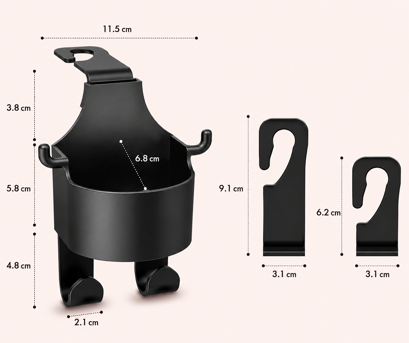 PACK DE 4 PORTA VASOS PARA AUTOS