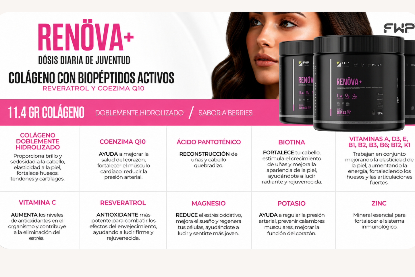 COLÁGENO RENOVA + Biopéptidos Activos + 21 Vitaminas